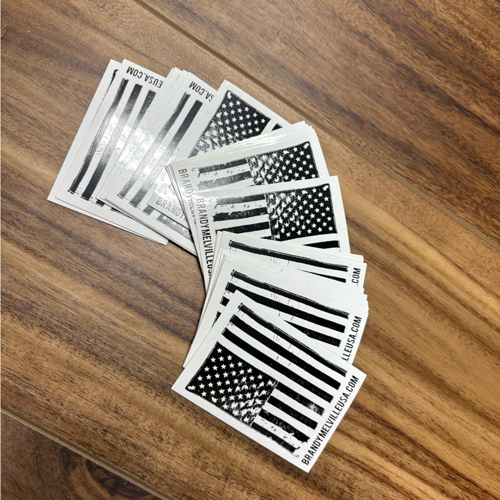 Brandy Melville, black and white flag stickers, lot of 25, new